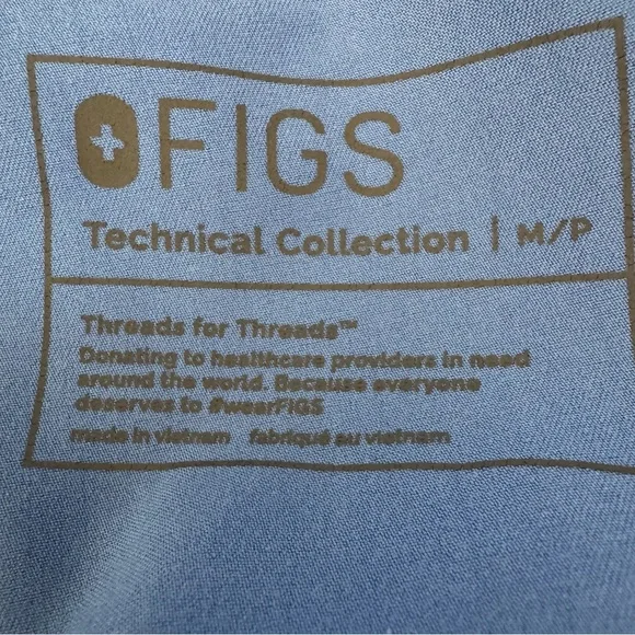 Figs Kade Women's Light Blue Straight-Leg Scrub Pants with Drawstring medium - Picture 6 of 8